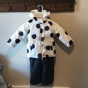 Toddler Girls snow bibs and coat set